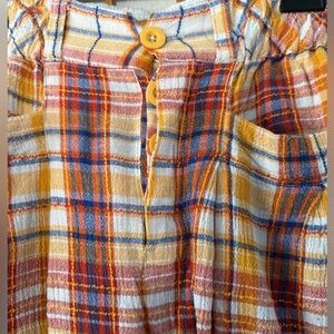 Free People Multicolor Plaid Pants